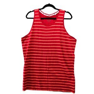 Guess‎ Tank Top Mens XL Red Pink Striped Cotton